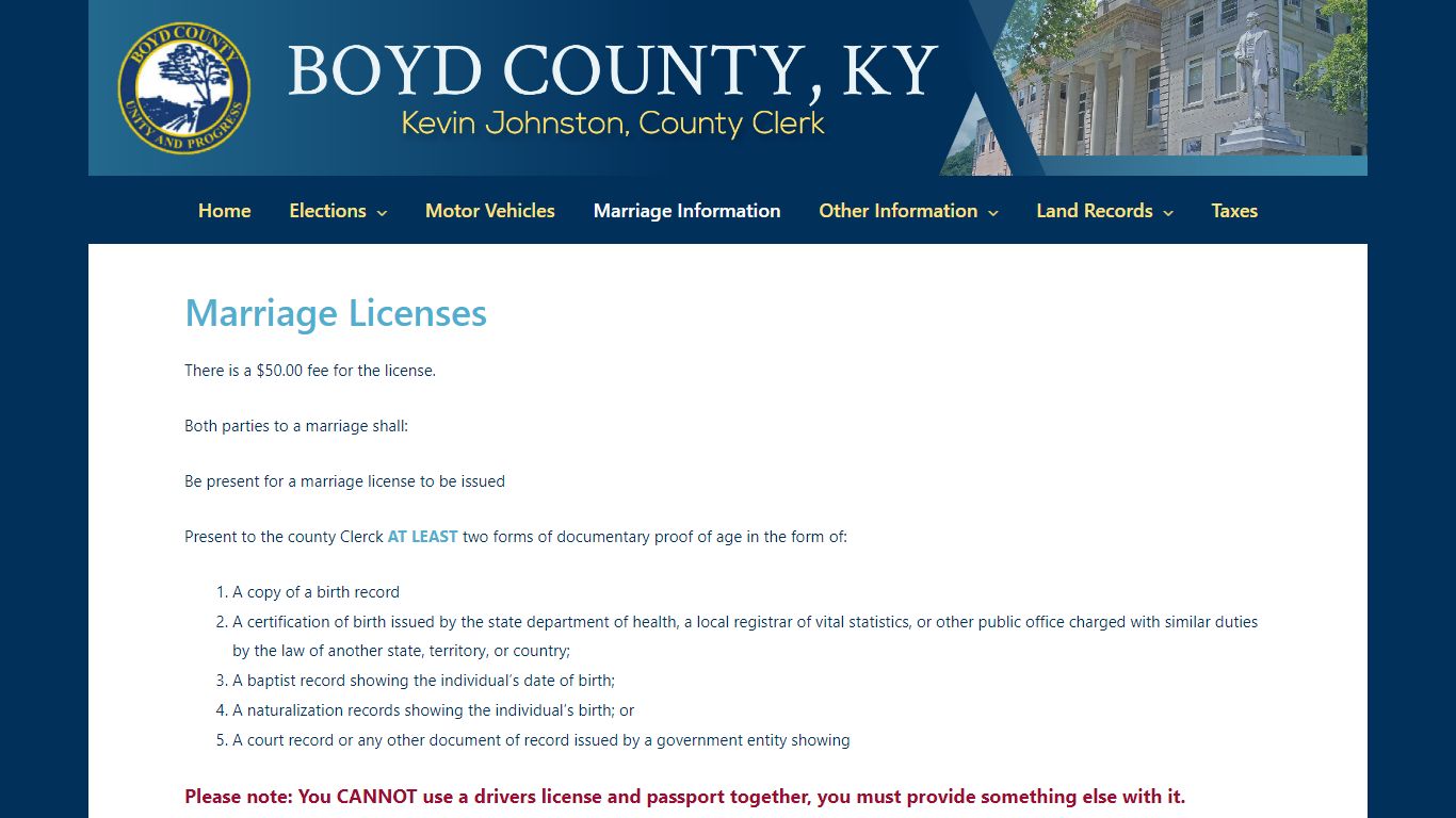 Marriage Information – Boyd County Clerk